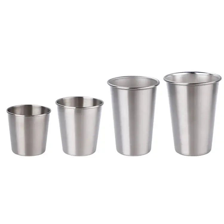 Food Grade 304 Stainless Steel Cup Brushed Surface Stackable Water Cup for Home Kitchen Hotel Durable Rust Proof Drinking Mug