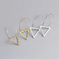 Simple 925 Sterling Silver 18k Gold Plating Geometric Glossy Triangle Huggie Hoop Earrings for Women