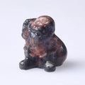 DIY Wholesale Hand Carved Natural Crystal Gemstone Santa Red Labradorite Engraving Decoration