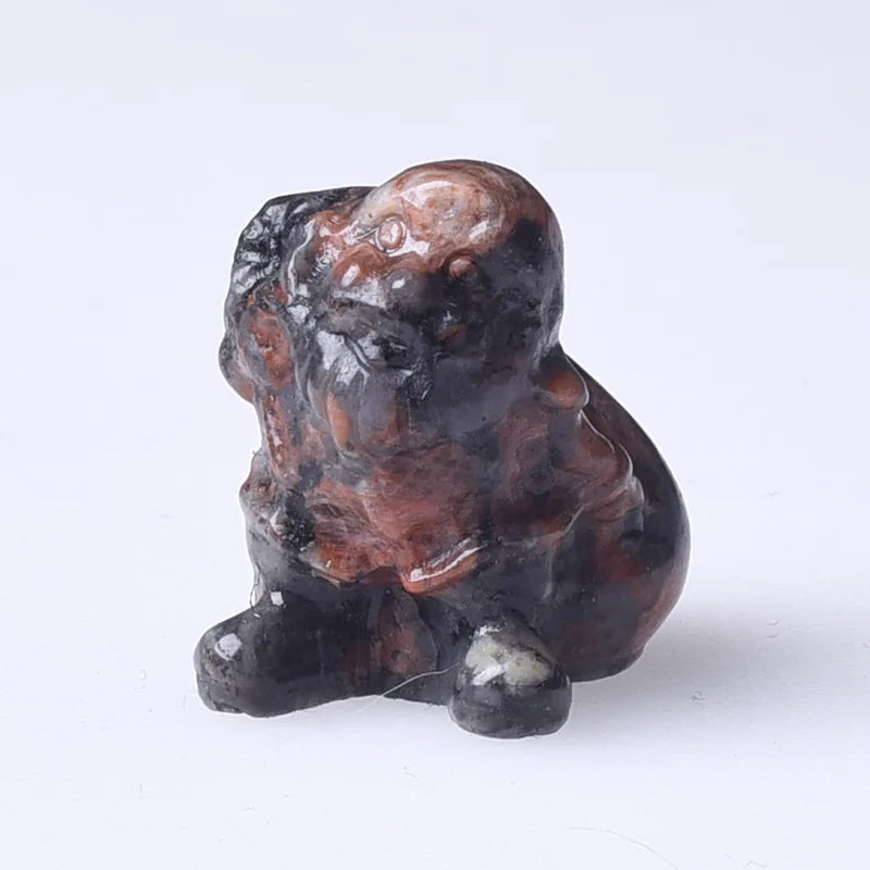 DIY Wholesale Hand Carved Natural Crystal Gemstone Santa Red Labradorite Engraving Decoration