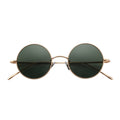Classic Retro Punk Style Round Frame Sunglasses Comfortable Green/Blue Optically Polarized Metal Rimless for Men and Women