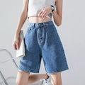 Denim Shorts Wholesale High Waist Women's Casual Slimming Breathable Washed Vintage Style Loose Shorts for Women