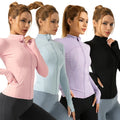 Customizable Women's Long Sleeve Outwork Top Soft Comfortable Breathable Zipper Jacket Yoga Running-Quick Dry Lightweight