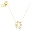 Wholesale Custom Multifunction 18K Gold Pendant Necklace Luxury Link Chain with Zircon Main Stone for Weddings