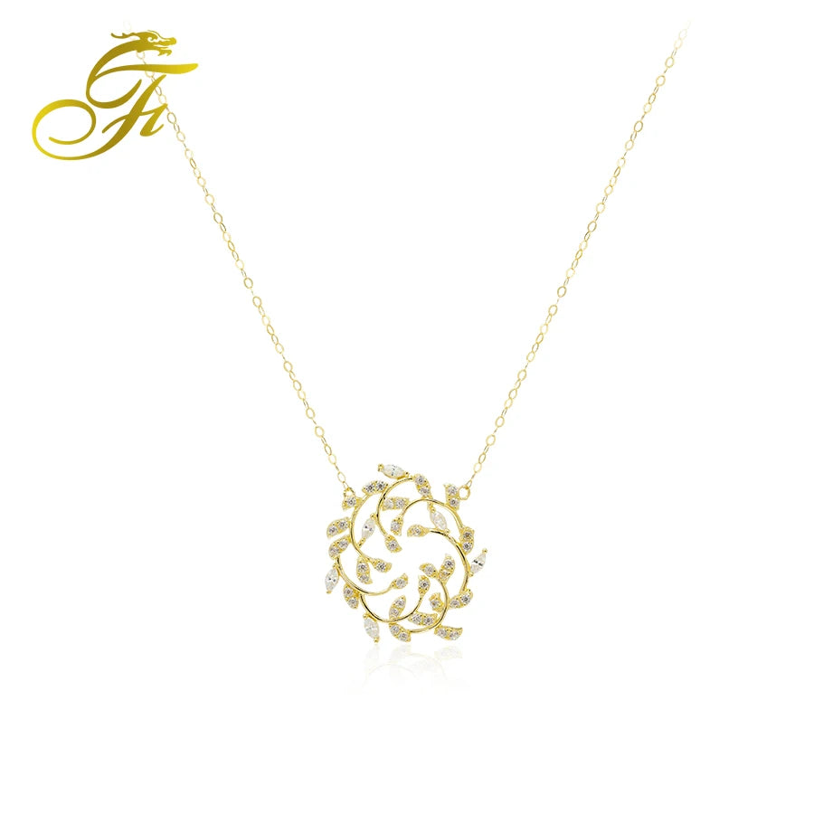 Wholesale Custom Multifunction 18K Gold Pendant Necklace Luxury Link Chain with Zircon Main Stone for Weddings