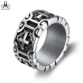 Fashion Man Silver Ring Jewelry Vintage Cross Ring Stainless Steel Man Ring Jewelry Gift for Husband