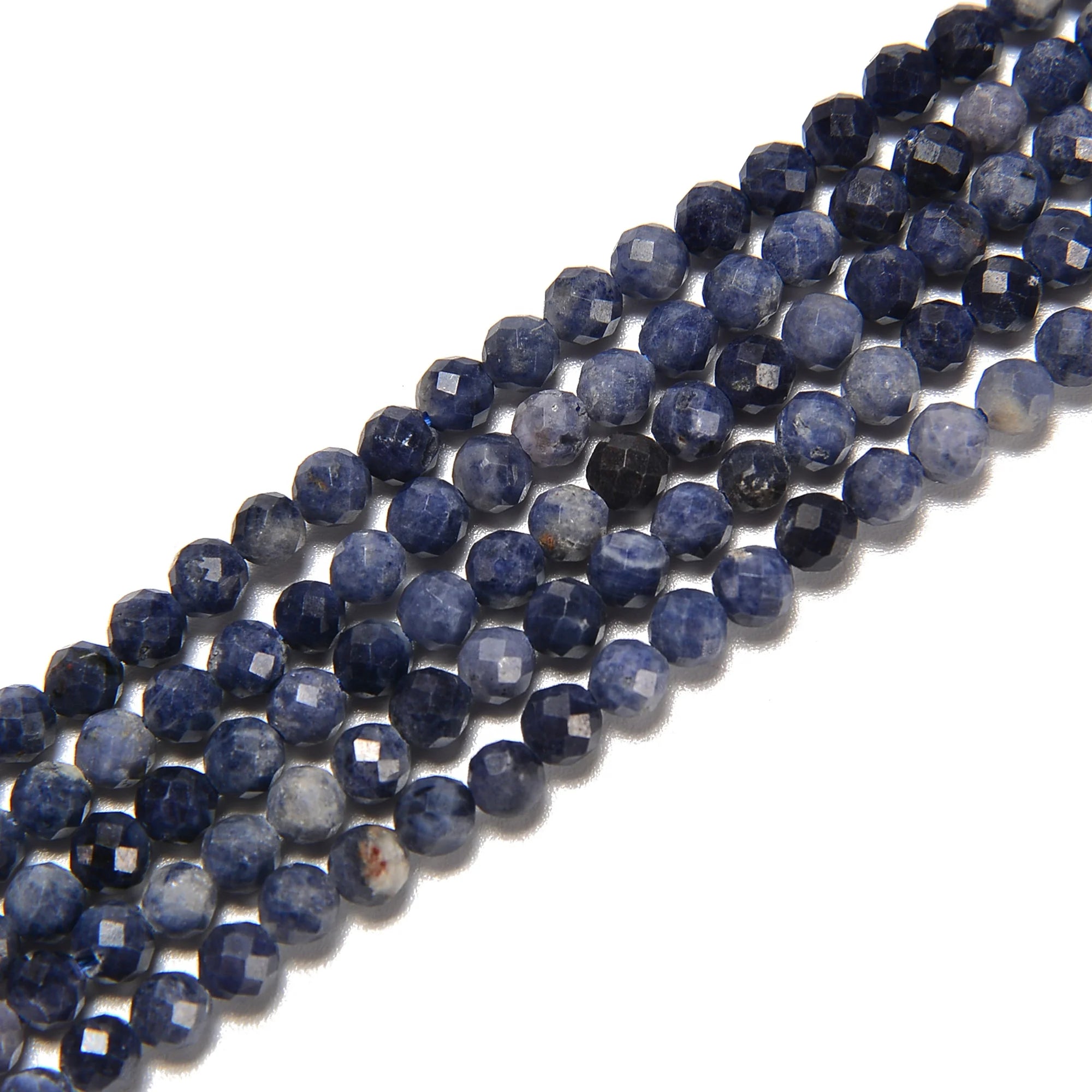 3mm 4mm Natural Sapphire Faceted Round Loose Beads for Jewelry Making