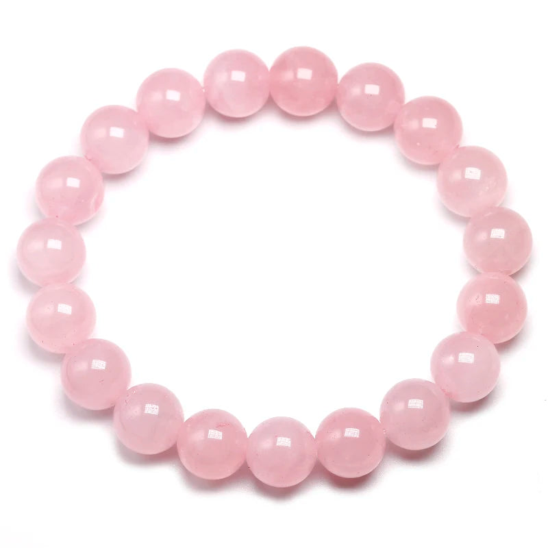 Women's Rose Quartz Rose Bracelet High Quality Bracelet With Natural Stone Chakras Handmade Lovers Gifts