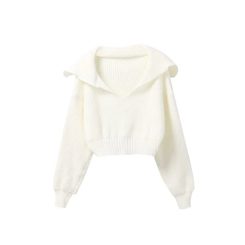 Women's New Retro Fashion Jumper Set Autumn Winter Deep V-Neck Sweater Knit Pullover Camisole Vest Casual Two-Piece Set Front