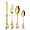High Quality 304 Stainless Steel Cutlery Set Hammer Patterned Handle Knife Fork Spoon  Flatware for Wedding