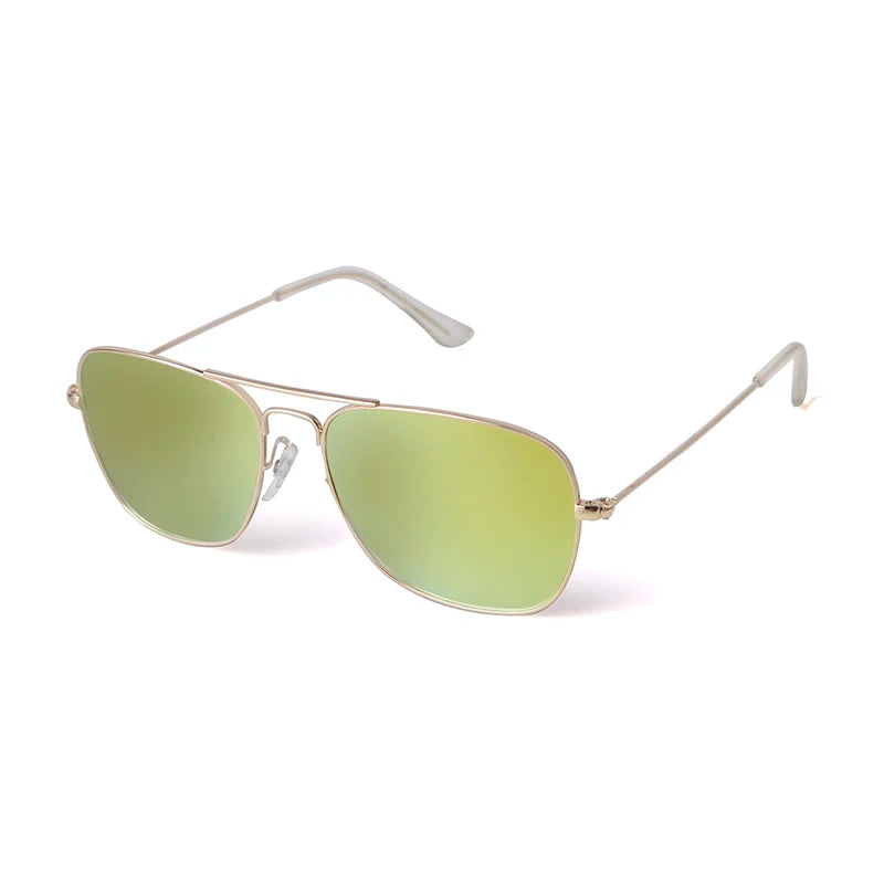 Wholesale Unisex Ultra-Lightweight Polarized Sunglasses Quality Simple Pilot Shape Aviation Middle Size Black Gold Yellow Tac
