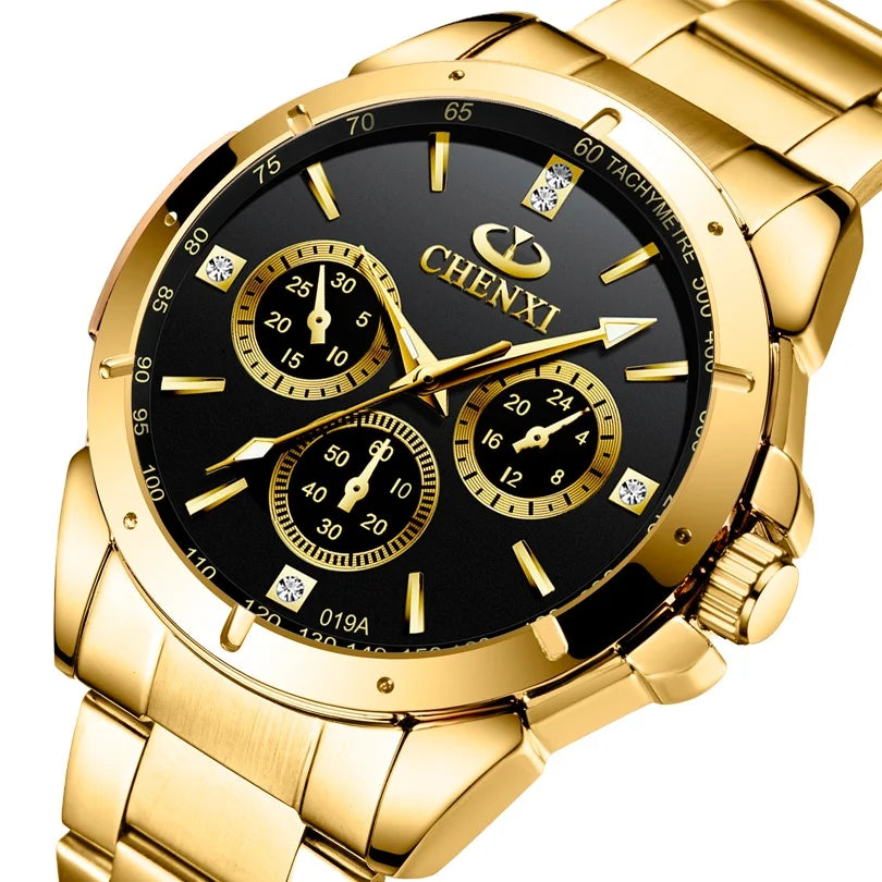 CHENXI 019 Hot Sell Lovers Watch Luxury Steel Band Quartz Wrist Watch Casual Dress Waterproof Couples Clock Relogio Masculino