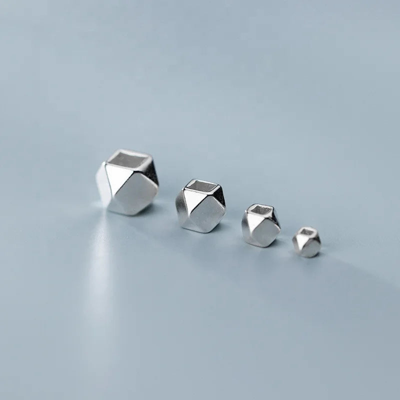 High Grade S925 Sterling Silver Geometric Spacer Broken Beads for Jewelry Making