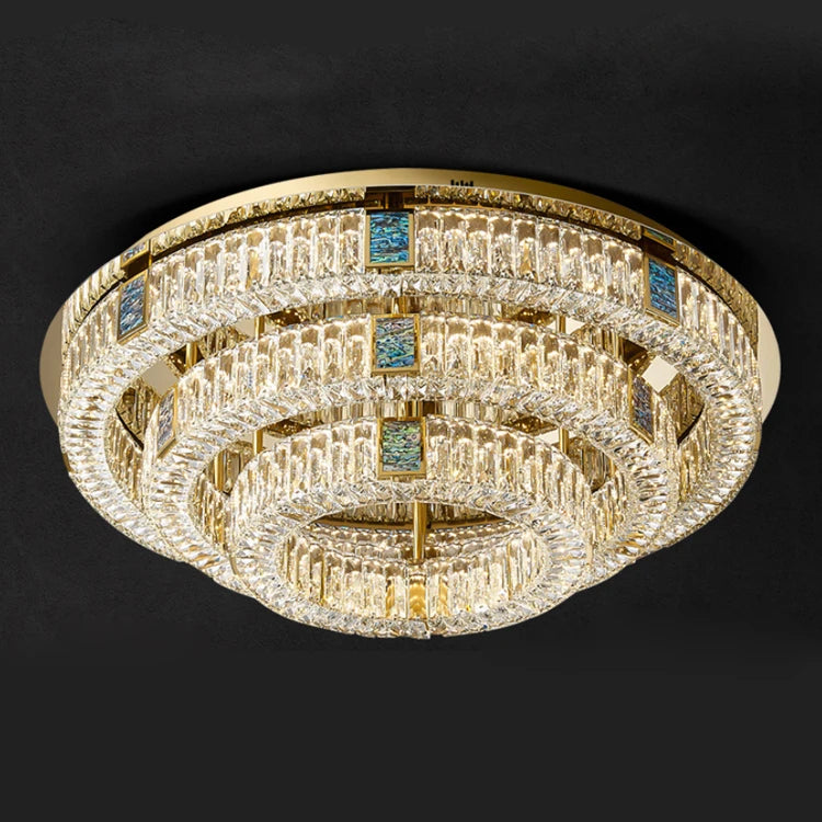 Large Round Crystal Ceiling Lamp Nordic Modern Gold Luxury Led Ceiling Light for Living Room Bedroom