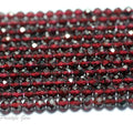 Meihan Wholesale Natural Red Garnet 4mm Faceted Round Seed Loose Beads Stone for Jewelry Mkaing Bracelet Design