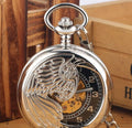 Phoenix Steampunk Pendant Self Winding KeyChainChain Clock Automatic Mechanical Skeleton Pocket Watch