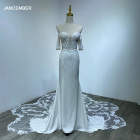 Bohemian Backless Sweetheart Wedding Dress Cutout Lace Beach a Line Custom Made Sash Short Sleeves Beach Bridal Gowns Wm10