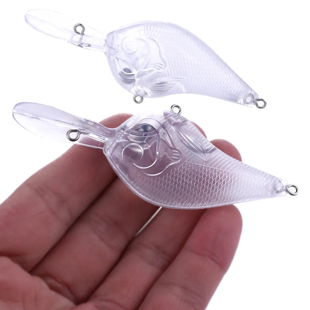 9.5cm 9.5g Unpainted Artificial Plastic Vibration Bait DIY Deep Sea Hard Blank Crankbait Fishing Lure