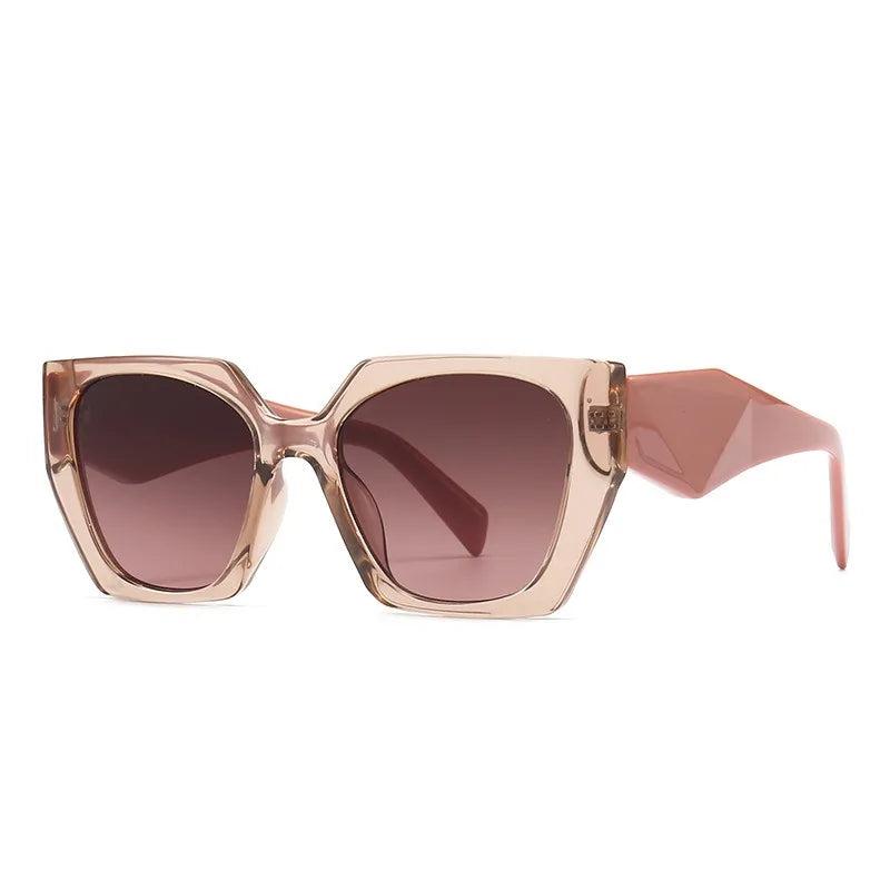 2025 New Arrivals Fashion Good Quality Uv400 Sunglasses Plastic Vintage Square Oversized Clear Transparent Custom Sunglasses