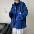 Corduroy Men Shirts for Men Clothing Harajuku Black Shirt Korean Style Men Shirt Long Sleeve Vintage Clothes Streetwear 3xl 2023