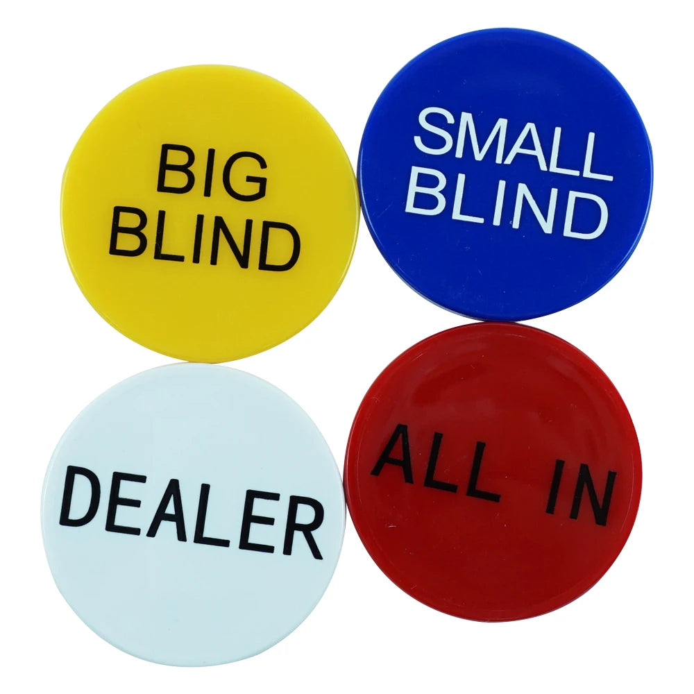 Professional Casino Poker Room Accessory Sets Small Blind  Big Blind All in and Dealer  Poker Buttons for Texas Hold'em