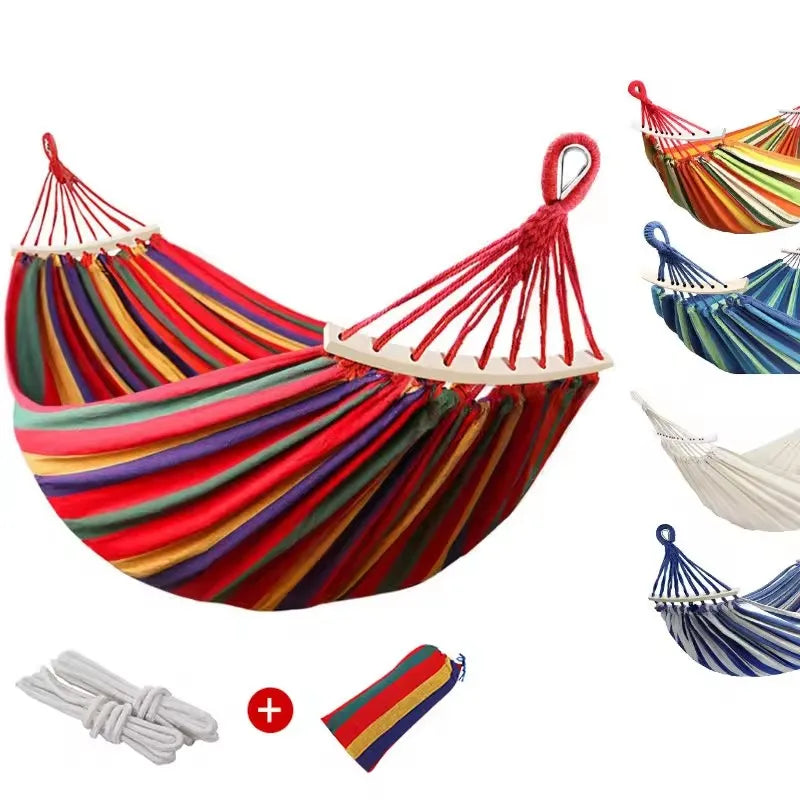 IRONDONKEY Manufacturer Price Canvas Hammock Folding Double Nylon Wholesale Swing Portable Outdoor Camping Hammock