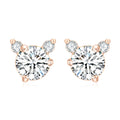 OL0963 Abiding Fine Jewelry Brand New Round Cut White Moissanite Diamond Real Silver 14K Gold Plated Stud Earrings for Women