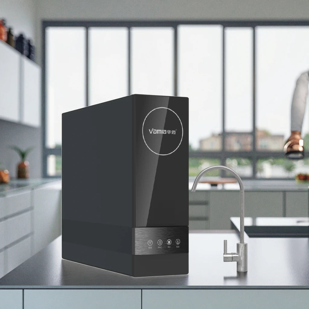 Electric Under-Sink Plastic RO Water Purifier with 2 Stage Filters Self-Cleaning & App-Controlled for Household & Hotel Use