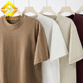 310g Heavyweight Bamboo Festival Cotton Short-Sleeved T-Shirt for Men and Women Loose Comfortable Models with Solid Pattern