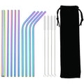 Hot Sale Stainless Steel Straws Set with Cleaning Brush Premium Drinkware Accessories