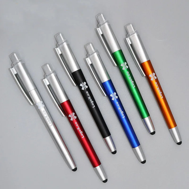 2 in 1 Light up Laser Lighting logo Ball Pen with Stylus