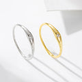 925 Sterling Silver Single Natural Round ZIRCON Ring Thin Minimalist Diamond Engagement Solitaire Stacking Ring Jewelry