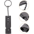 Hot Sale Stainless Steel Dual Tubes Whistle with Keychain Loud Emergency Whistle for Outdoor Survival