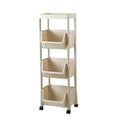 4 Layer Removable Plastic Gap Bathroom Storage Rack with Fridge Side Shelf Storage Tower