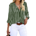 RNSHANGER Casual Loose Striped Shirts for Women Autumn Vintage Women's Oversized Blouses Fashion Elegant Youth Female Shirts