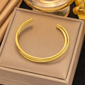 MECYLIFE 18K Gold Bangles Women Fashion Bangles Stainless Steel Cuff Bracelet