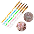 Factory Wholesale Nail Salon Special Spiral Nail Brushes 5 Sets Kolinsky Plastic Handle Liner Double Heads Professional Nail