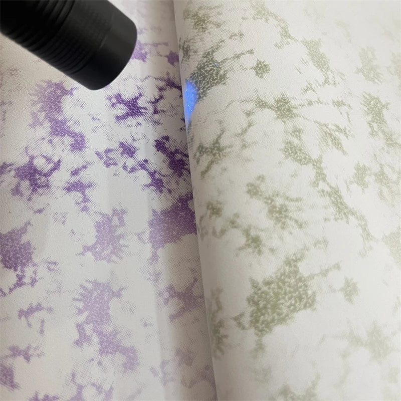 Spray Cloud Pattern UV Activated Radiation Light Color Change Photosensitive Artificial PU Leather for DIY Shoes Bag Bow