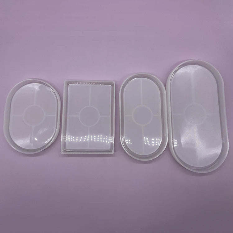 Early Riser DIY Concrete Cement Tray Plate Mold Rectangle Oval Silicone Resin Coaster for Keys Holder Table Cake Tools