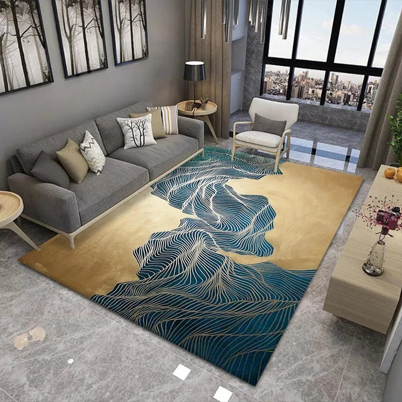 Hot Sale Modern Large Size Non-Slip Backing Polyester Carpet and Rugs Cushioned for Home Camping Exercise Prayer for Room