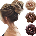 Curly Scrunchie Chignon Human Hair Bun With Rubber Band Hair Ring Wrap on Messy Hair Bun Ponytails Beauty Wholesale Product Sale