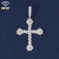 Trendy Christian VVS D Moissanite Diamond Pendant Necklace 925 Sterling Silver Jewelry Thorns Cross Pendant Necklace