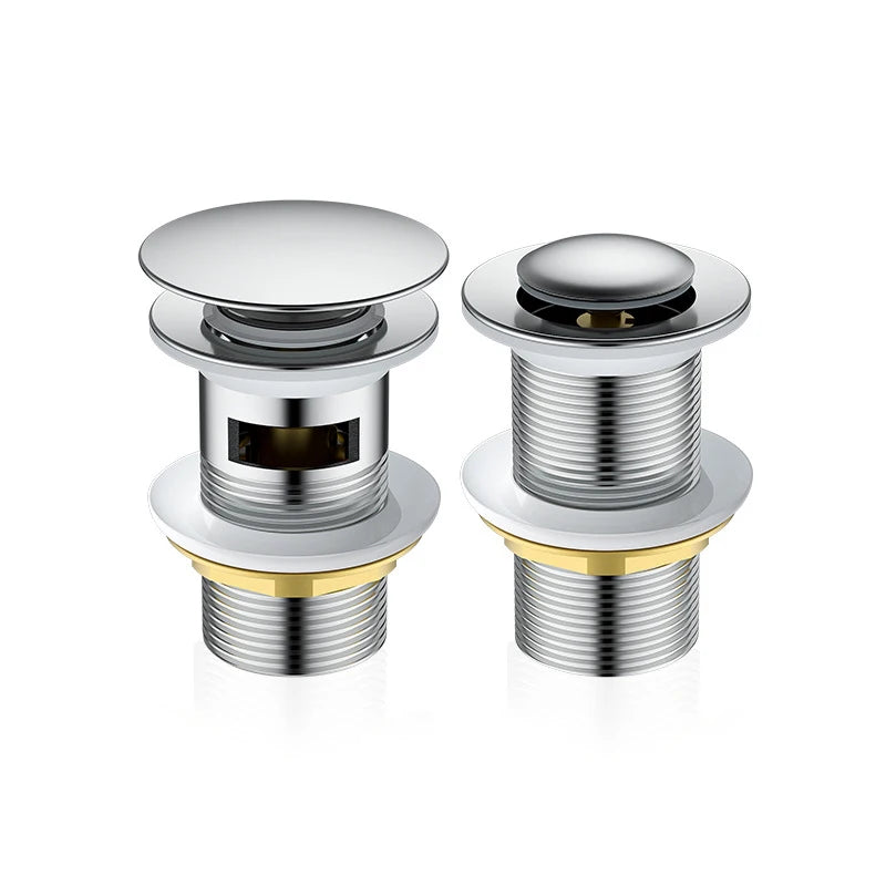 Large Displacement Brass Water Basin Copper Spring Toilet Drain Sink Strainer with Mushroom Head for Bathroom