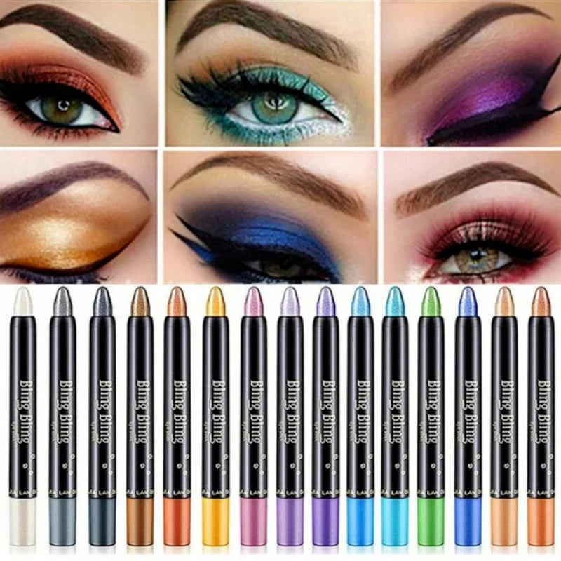 Portable Bling Bling Eye Shadow Pearlescent Pen Highlighter Eyeshadow Pen Natural Durable Gradient Ramp Glitter Highlighter Pen