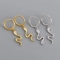 Fashion Trending Jewelry New 925 Sterling Silver Animal Snake Shape Hoop Earrings for Women
