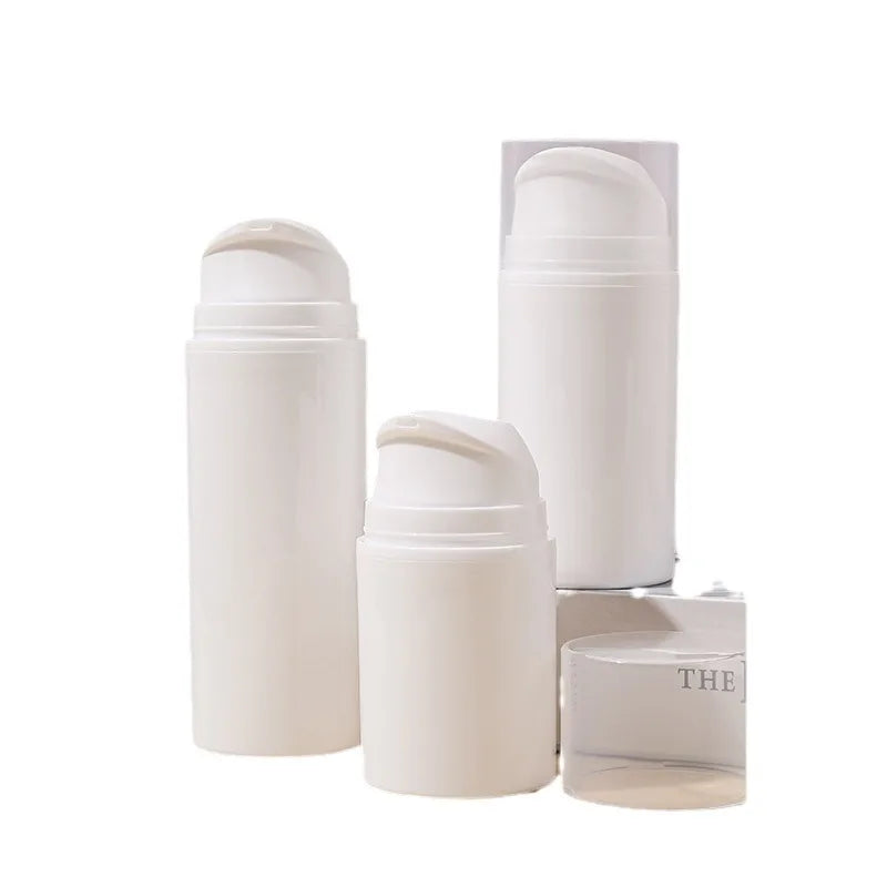 Eco-Friendly White PP Plastic Airless Bottles 30ml to 150ml for Skin Care Serum Face Cream Lotion Eye Cream Cosmetic Packaging