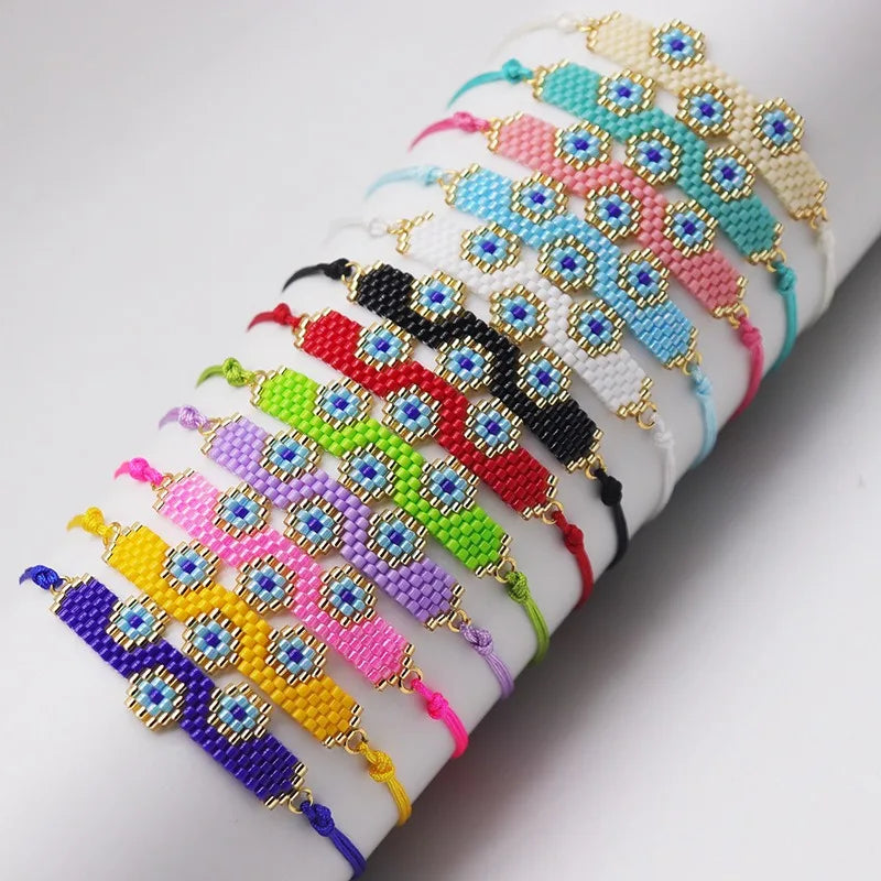 Handmade Bohemian Style Adjustable Woven Flower Beaded Bracelet for Women Beaded with Miyuki Beads-Best High End Beaded Bracelet