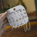 Korean Lovely Girl Earring Set Simple Fashion Earrings Pearl Earring Set