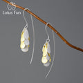 Lotus Fun Minimalism Long Unusual Dropping Ears of Rice Dangle Earrings Real 925 Sterling Silver Party Fine Jewelry for Women