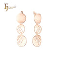 FJ Fallon Fashion Jewelry Earrings Plated in Rose Gold Brass Based